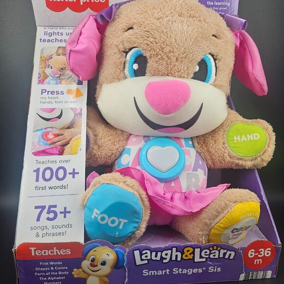 Fisher-Price Laugh & Learn Smart Stages Sis Plush Toy 6-36 Months Interactive Ed - Picture 8 of 8